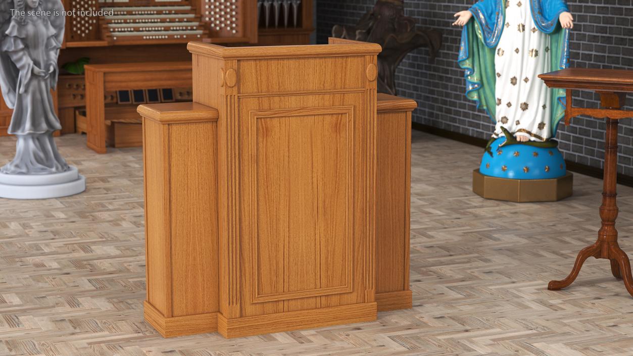 Religious Pulpit Light Wood 3D