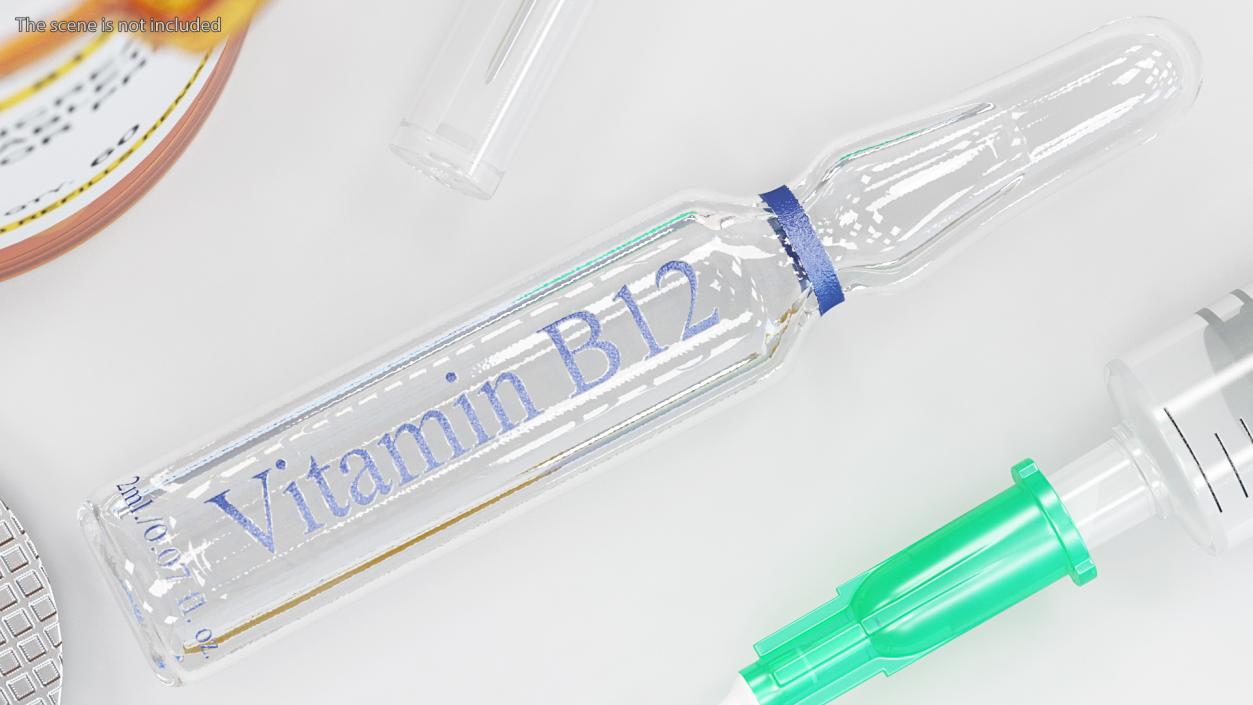 3D model Cyanocobalamin B12 2ml Ampoule