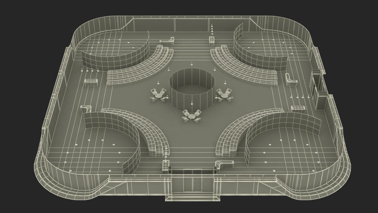 3D Flying Taxis Hub with Drones model