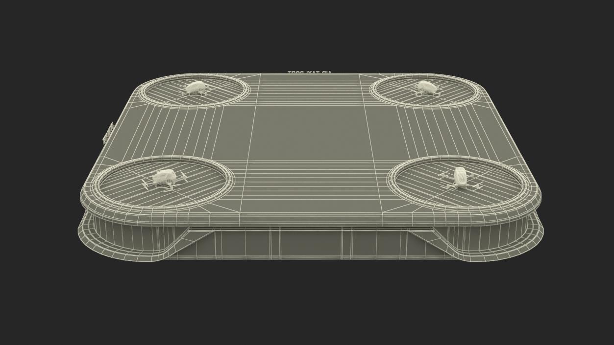 3D Flying Taxis Hub with Drones model