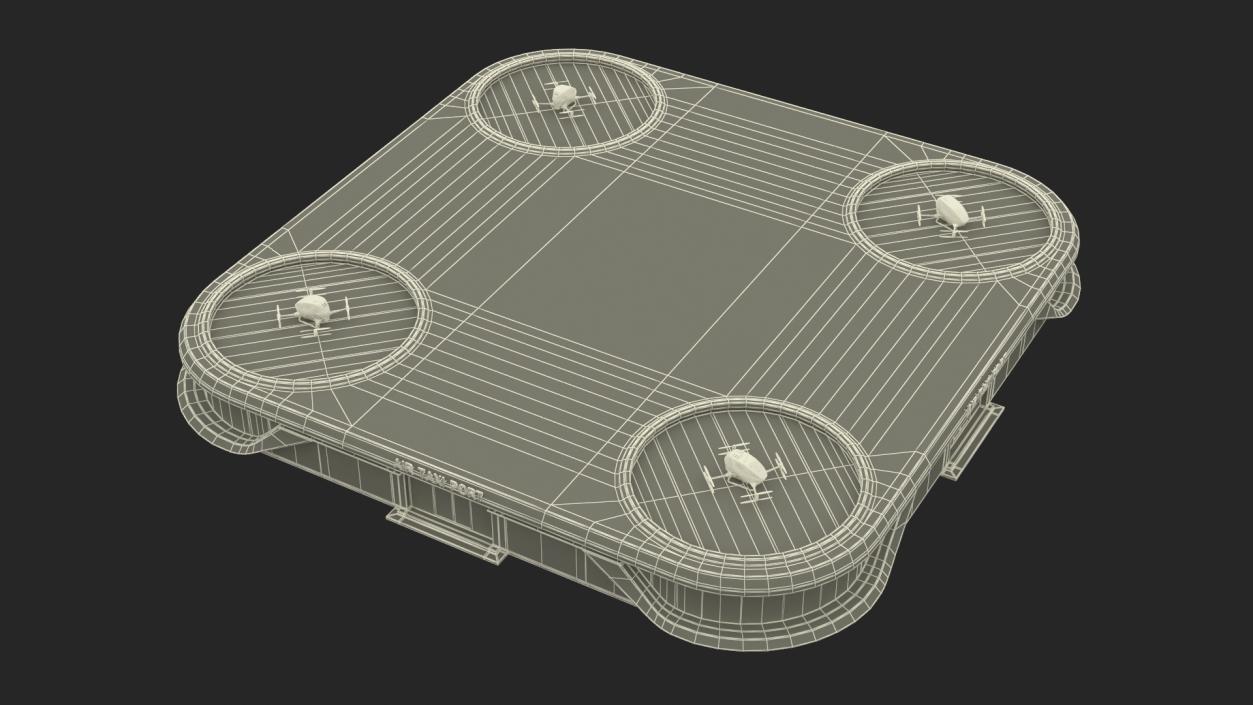 3D Flying Taxis Hub with Drones model