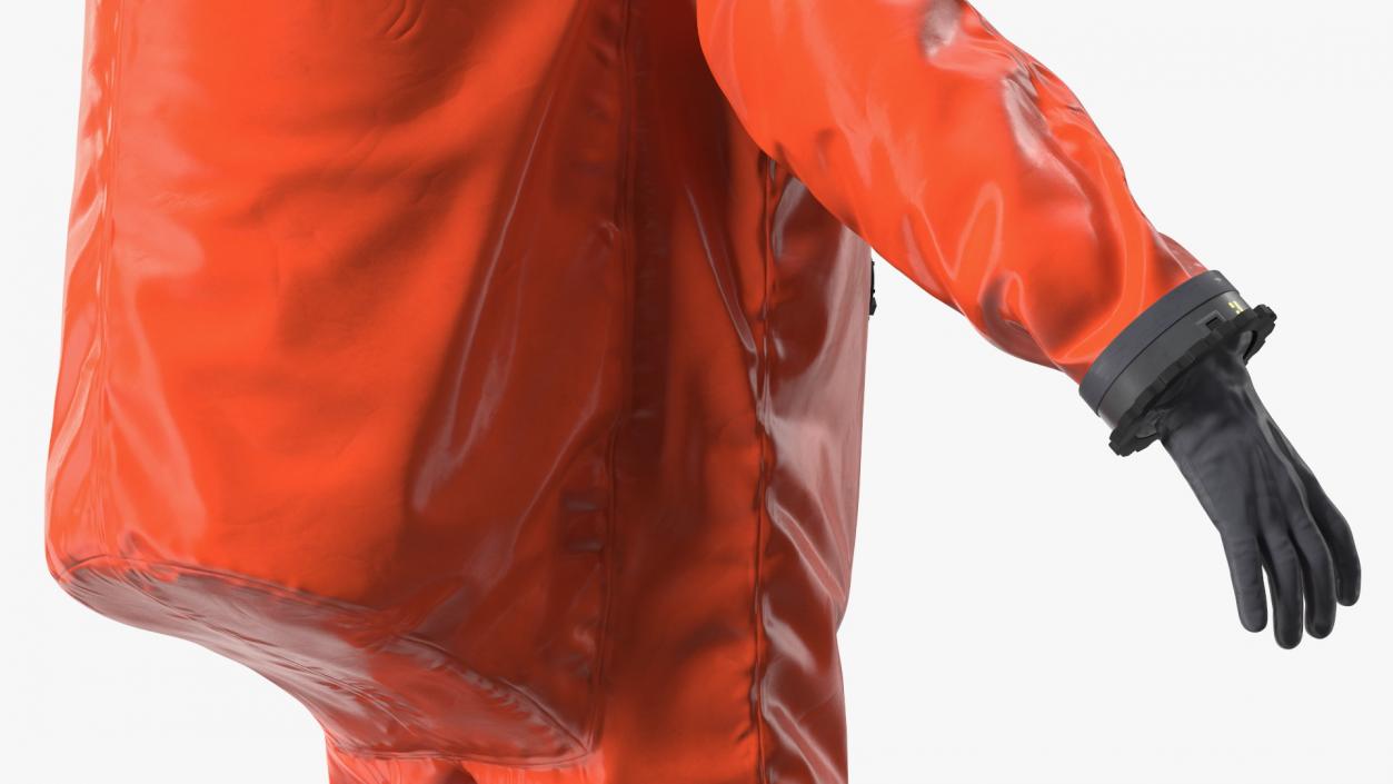 Heavy Duty Chemical Protective Suit Neutral Pose Red 3D