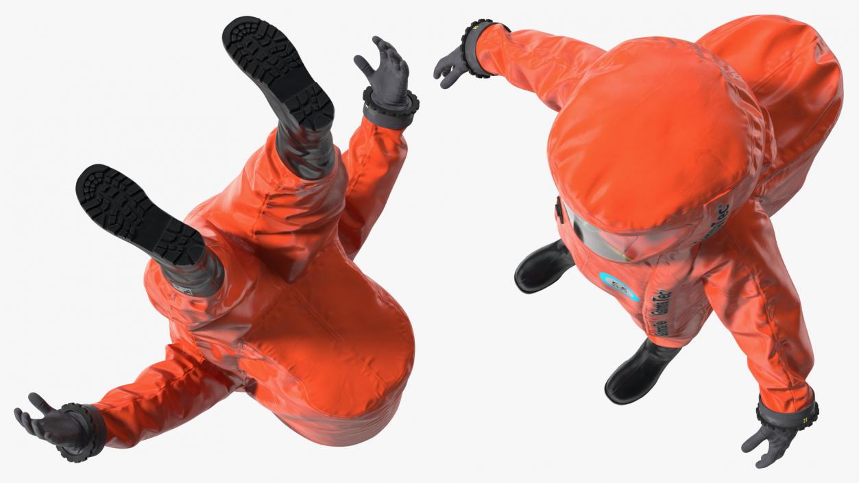 Heavy Duty Chemical Protective Suit Neutral Pose Red 3D