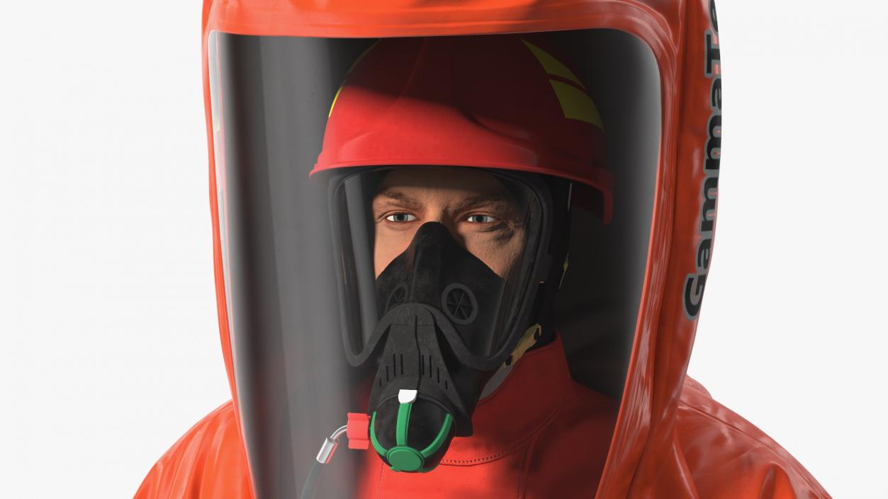 Heavy Duty Chemical Protective Suit Neutral Pose Red 3D