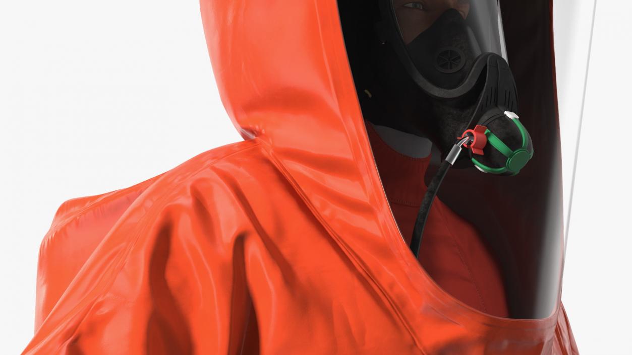 Heavy Duty Chemical Protective Suit Neutral Pose Red 3D