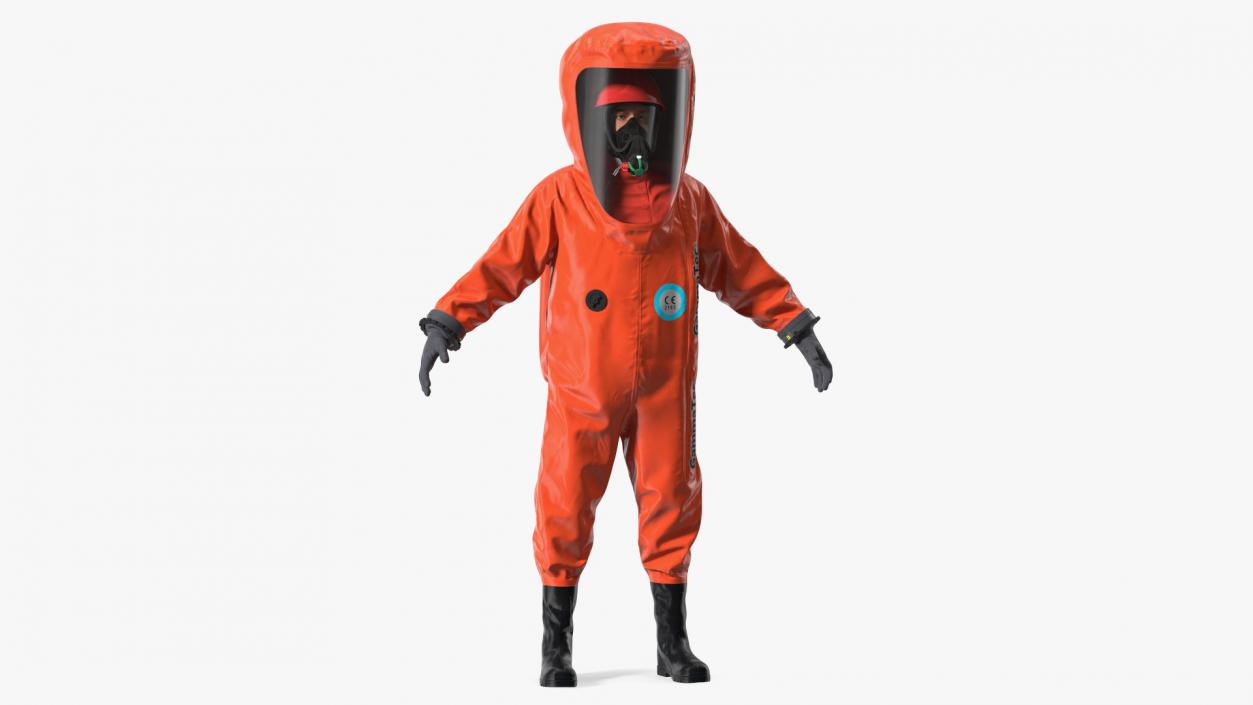 Heavy Duty Chemical Protective Suit Neutral Pose Red 3D