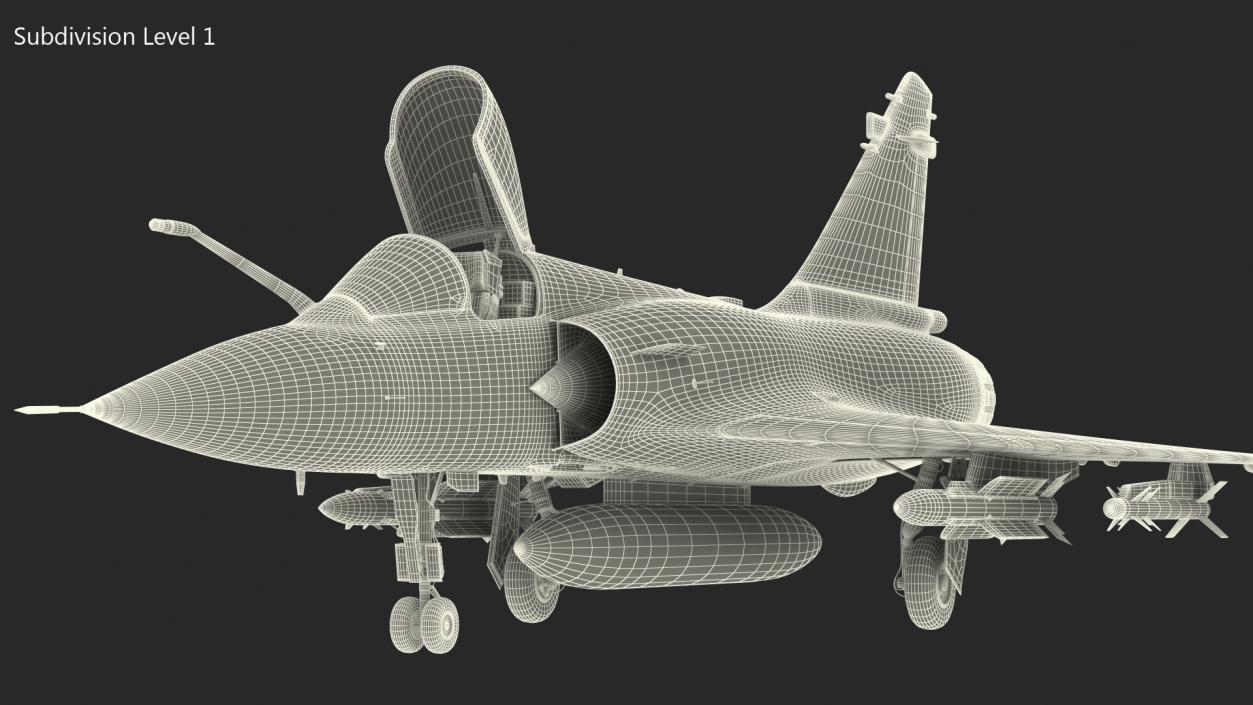 3D French Air Force Mirage 2000C with Armament model