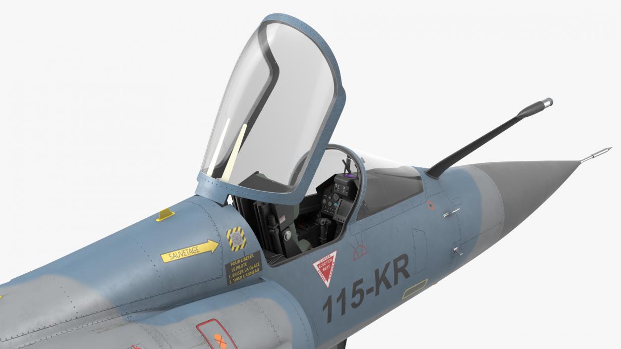 3D French Air Force Mirage 2000C with Armament model