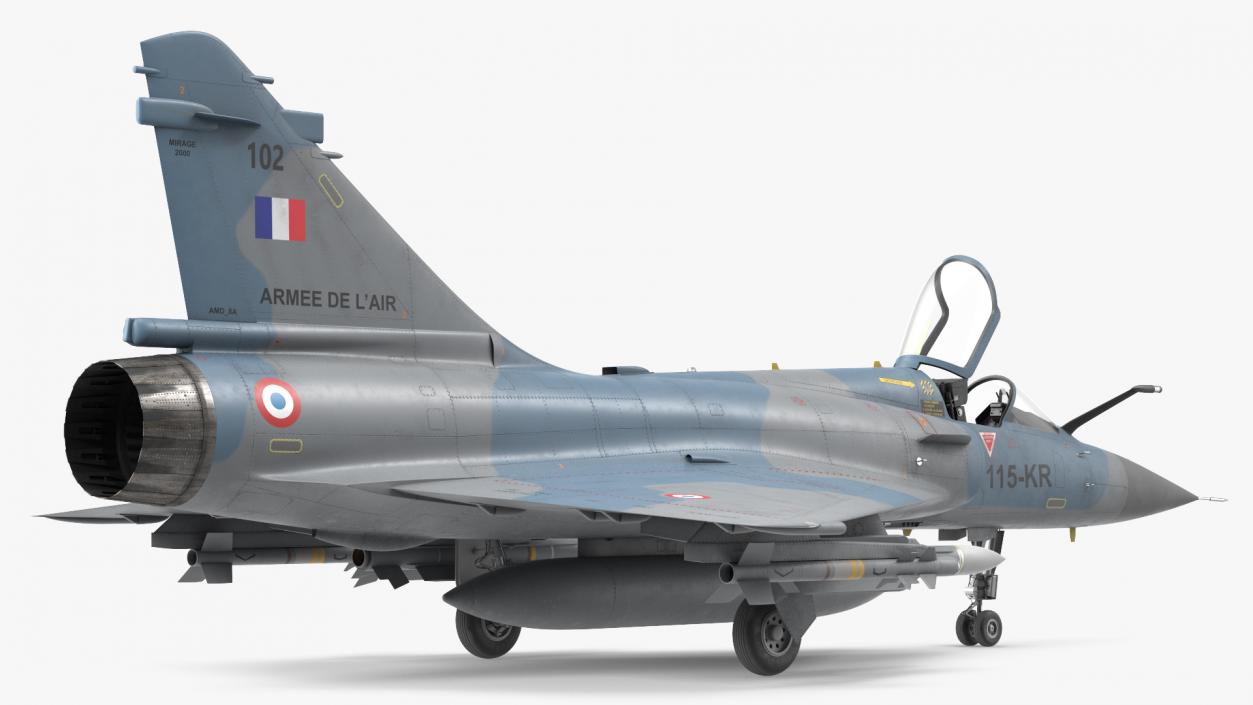 3D French Air Force Mirage 2000C with Armament model