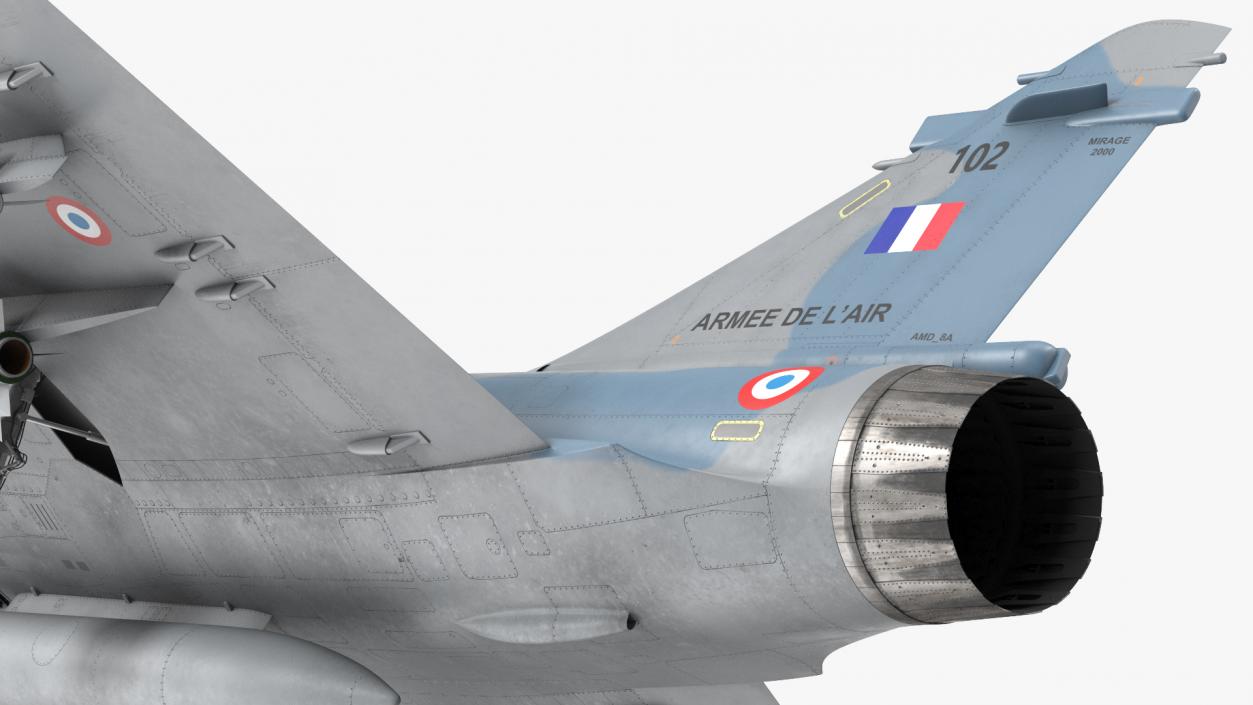 3D French Air Force Mirage 2000C with Armament model