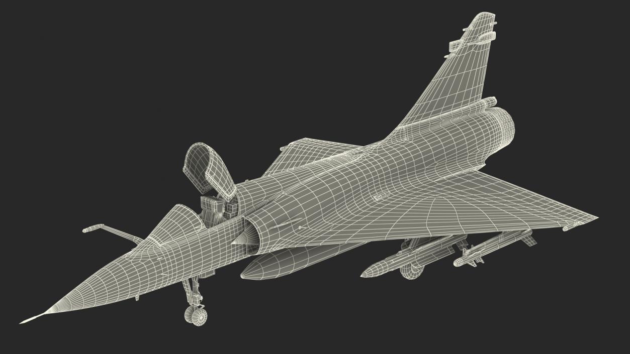 3D French Air Force Mirage 2000C with Armament model