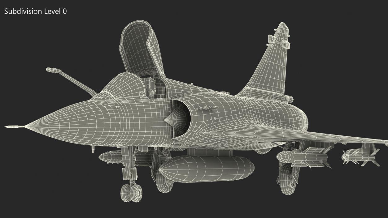 3D French Air Force Mirage 2000C with Armament model