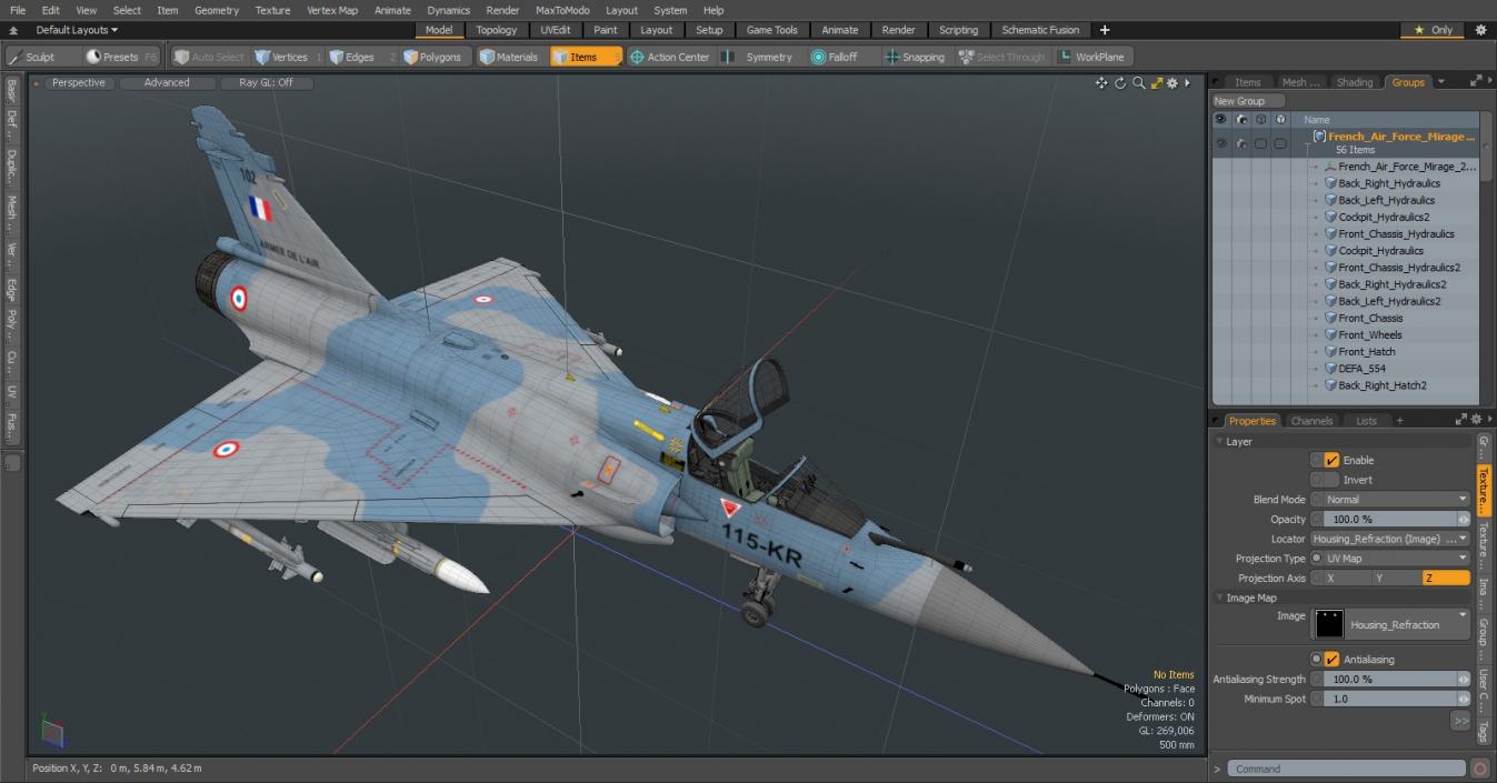 3D French Air Force Mirage 2000C with Armament model