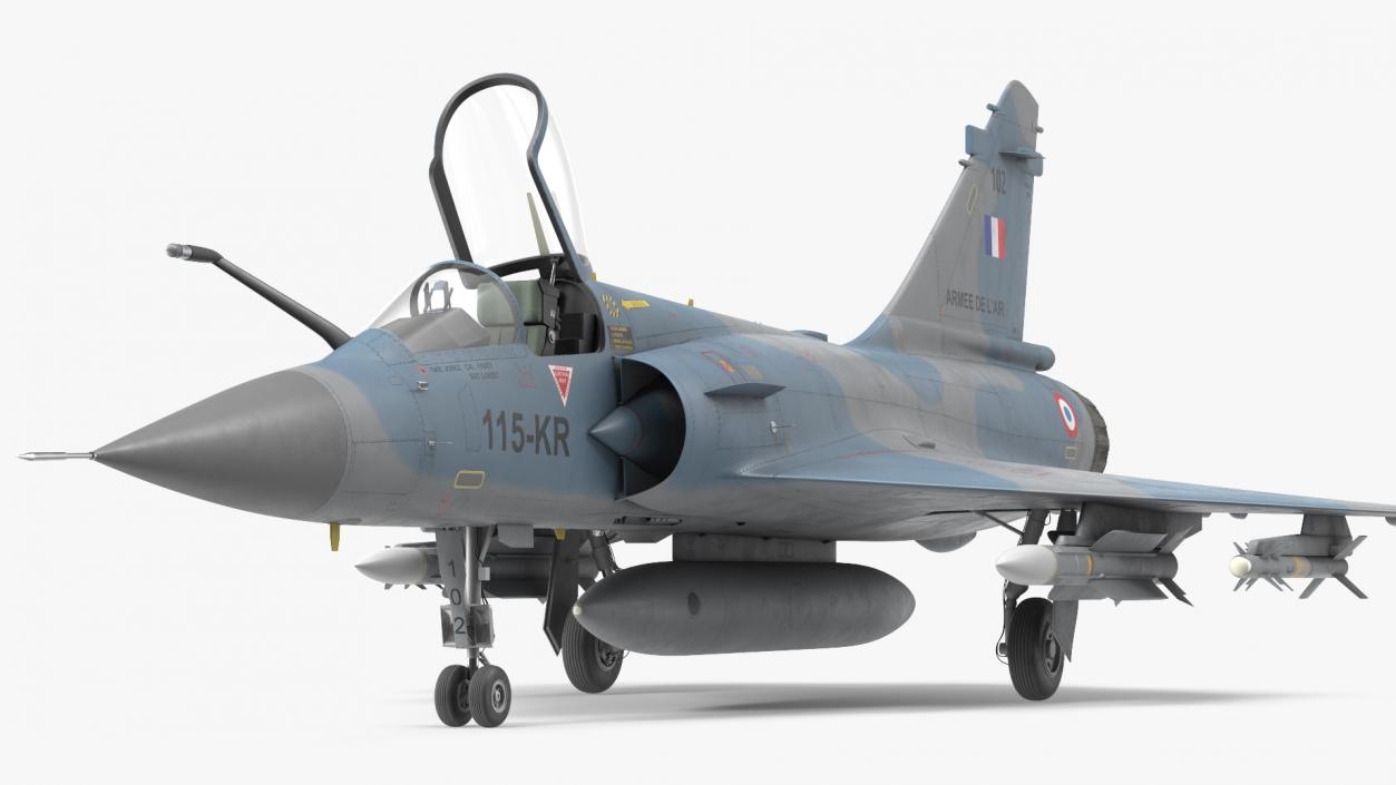 3D French Air Force Mirage 2000C with Armament model