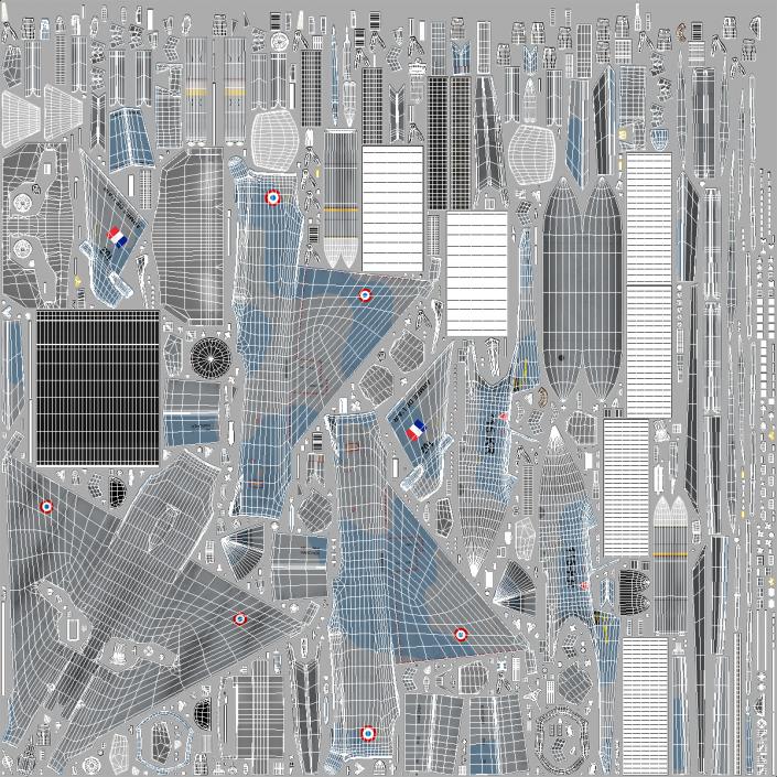3D French Air Force Mirage 2000C with Armament model