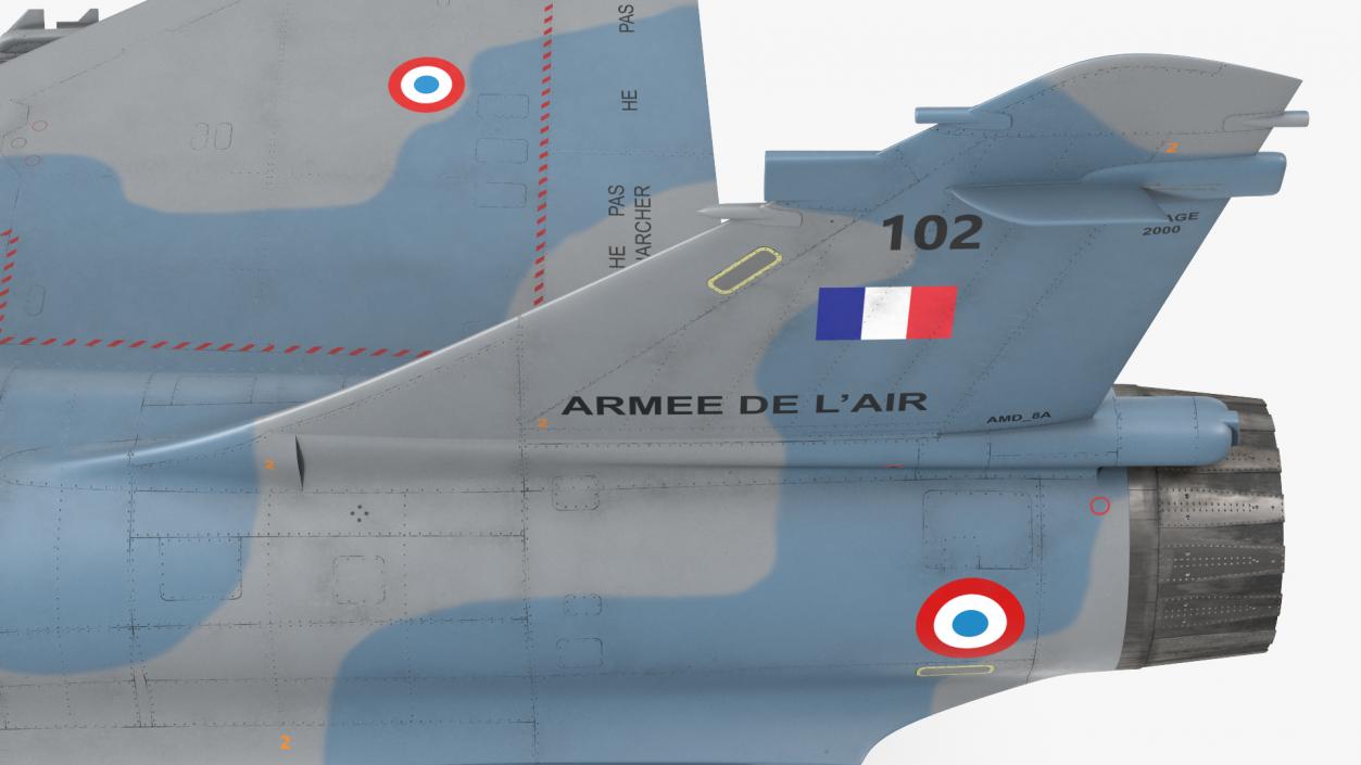 3D French Air Force Mirage 2000C with Armament model