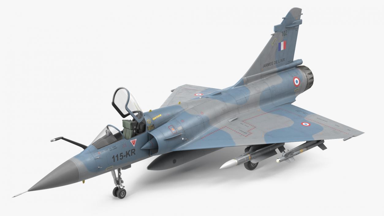 3D French Air Force Mirage 2000C with Armament model