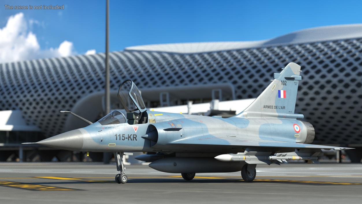 3D French Air Force Mirage 2000C with Armament model