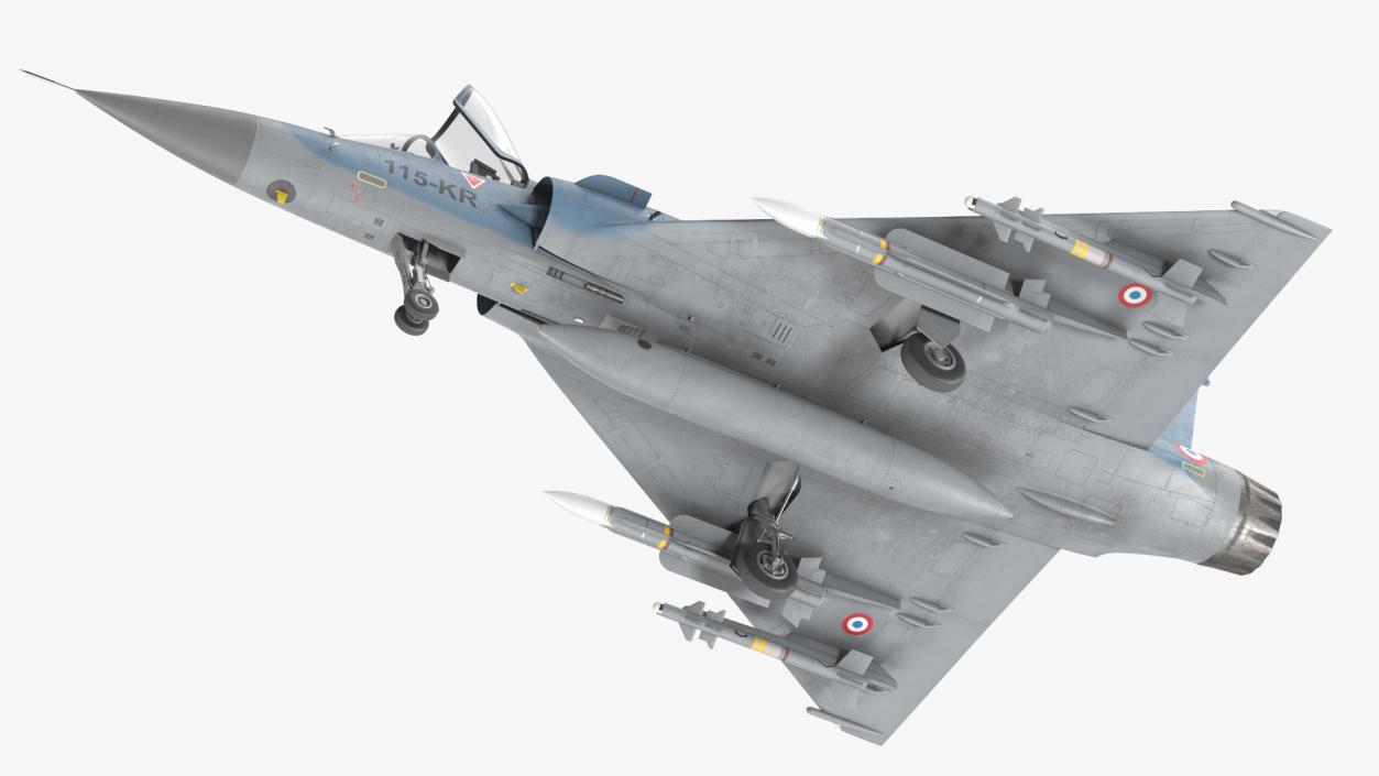 3D French Air Force Mirage 2000C with Armament model