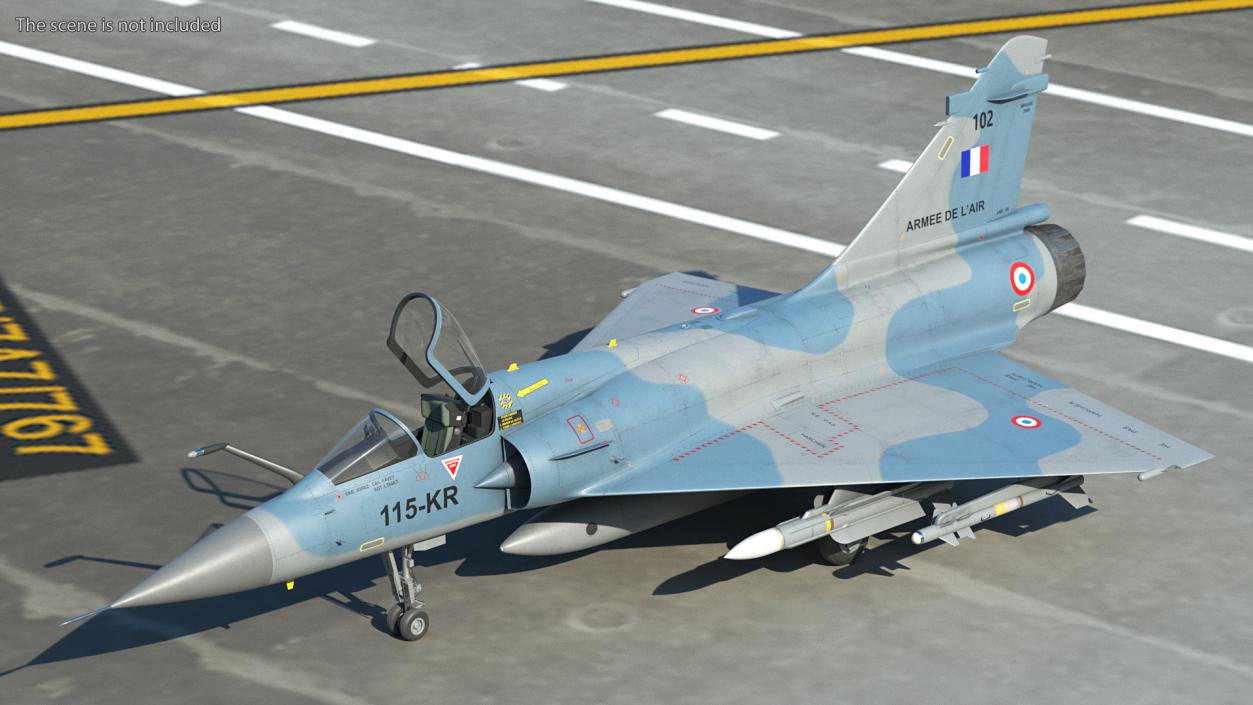 3D French Air Force Mirage 2000C with Armament model