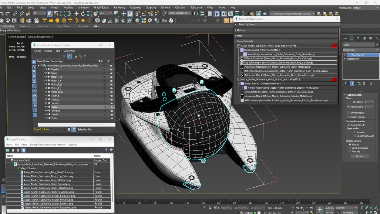 Aston Martin Luxurious Personal Submarine White 3D