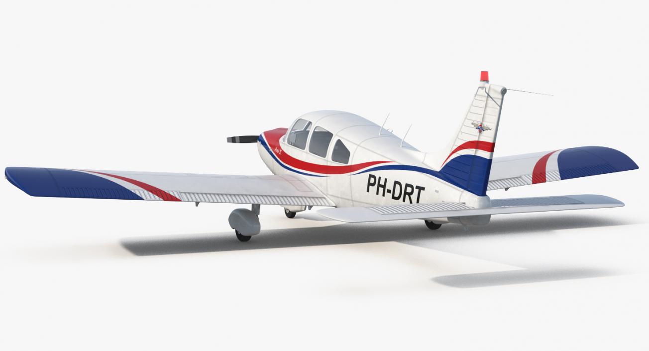 Light Aircraft Piper PA-28-161 Warrior III Rigged 3D model