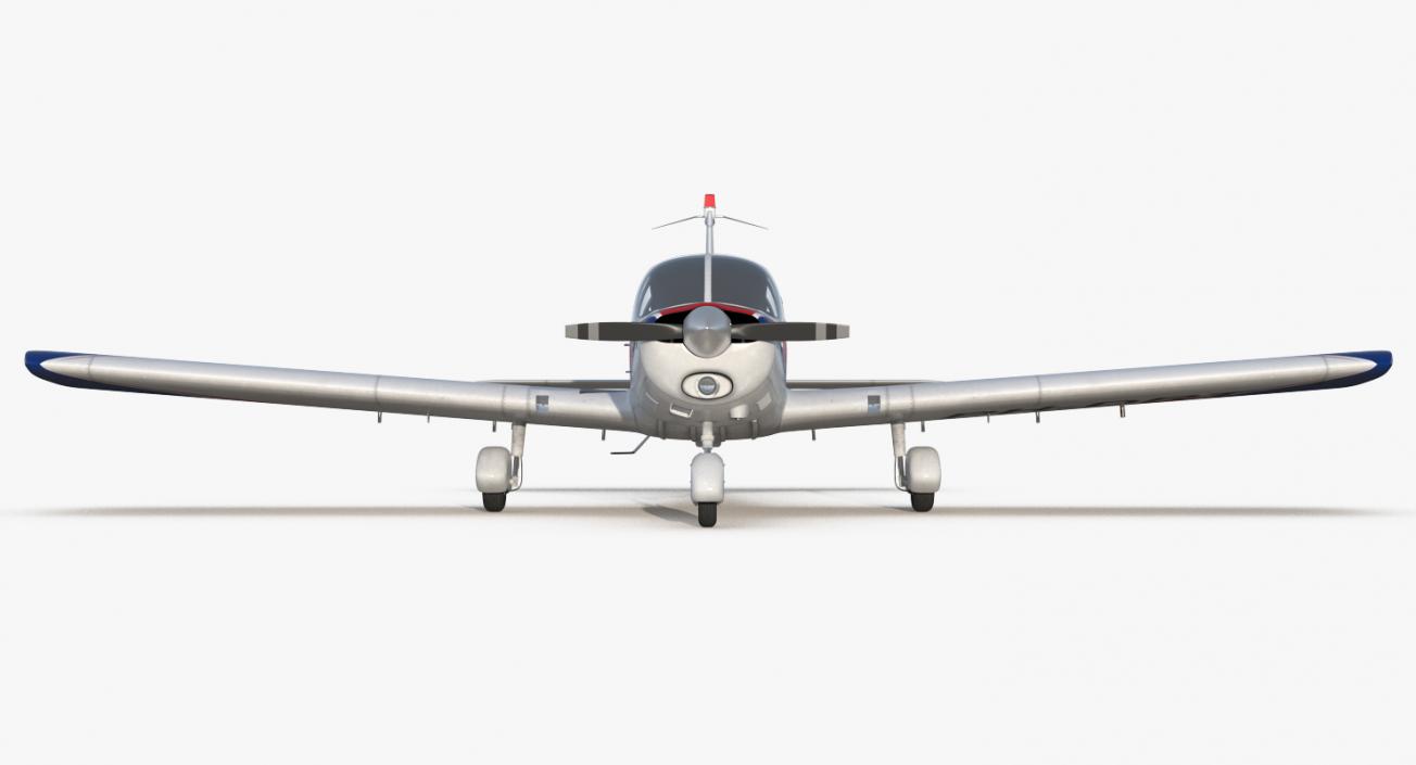 Light Aircraft Piper PA-28-161 Warrior III Rigged 3D model