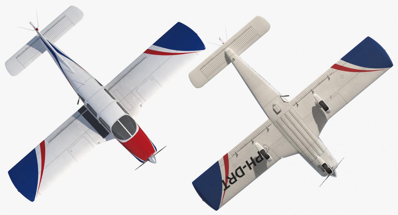 Light Aircraft Piper PA-28-161 Warrior III Rigged 3D model