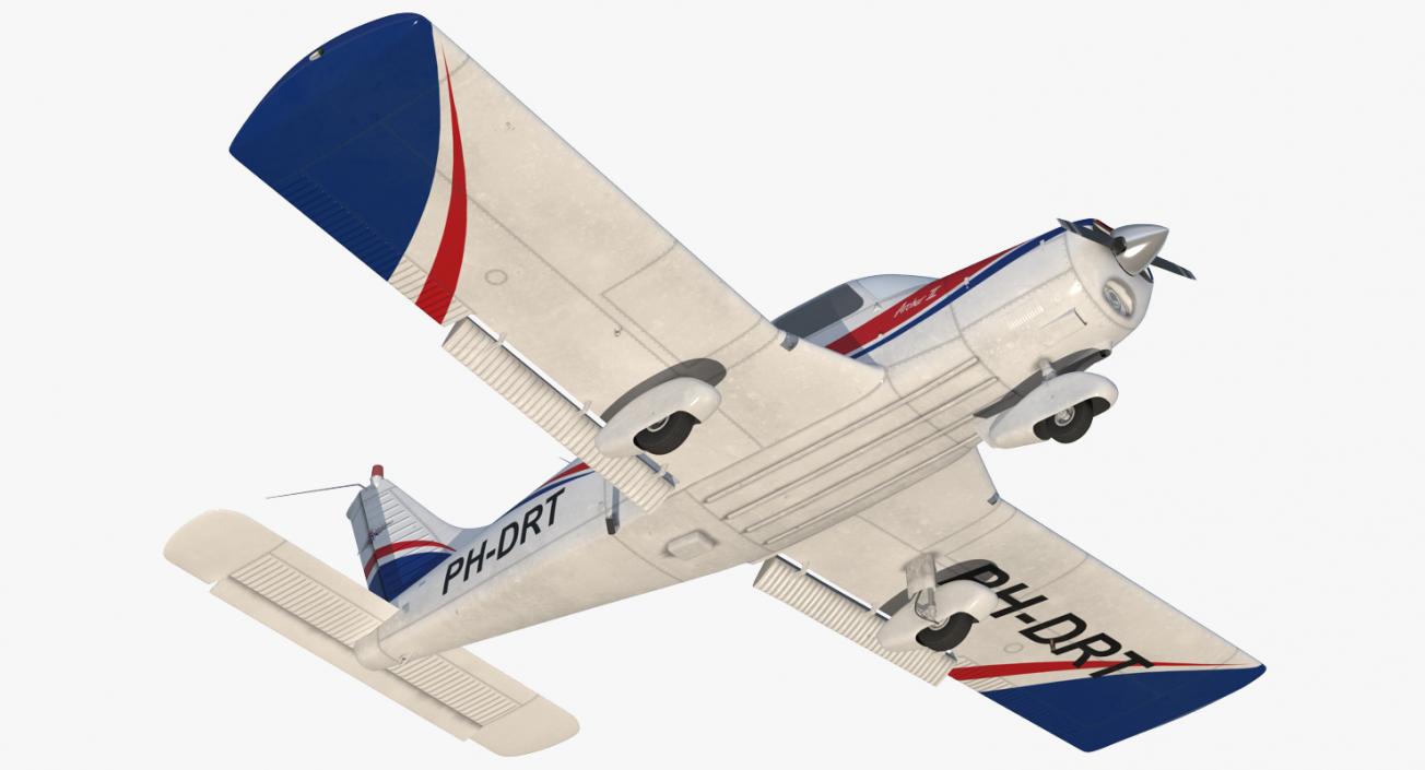 Light Aircraft Piper PA-28-161 Warrior III Rigged 3D model