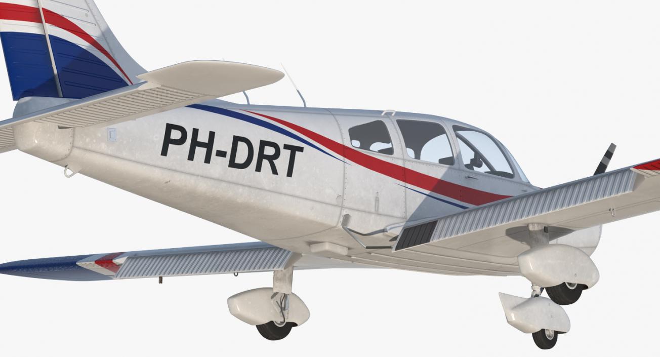 Light Aircraft Piper PA-28-161 Warrior III Rigged 3D model