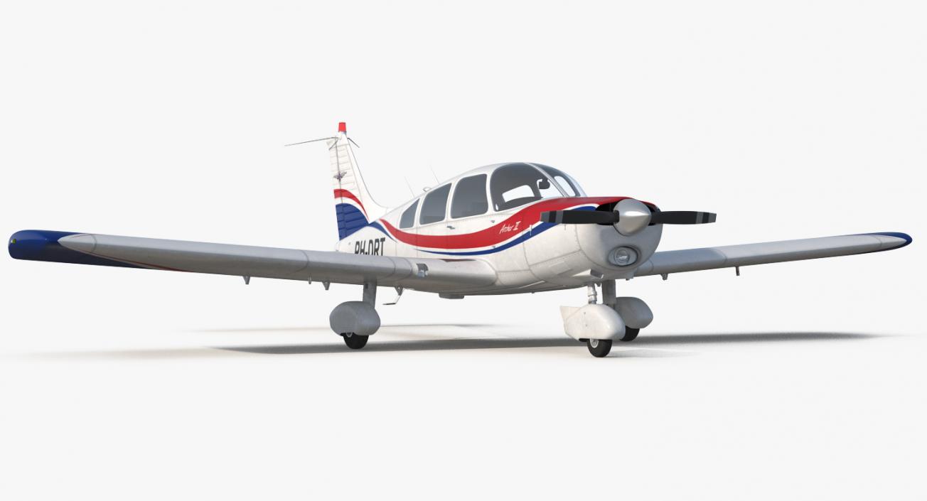 Light Aircraft Piper PA-28-161 Warrior III Rigged 3D model