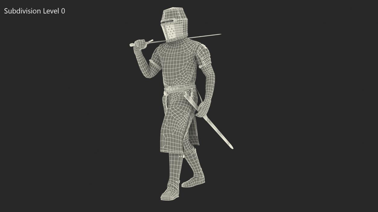 Knight Templar Walking Pose 3D