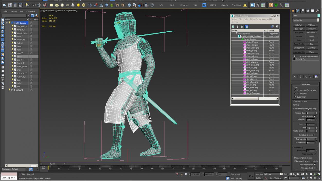 Knight Templar Walking Pose 3D