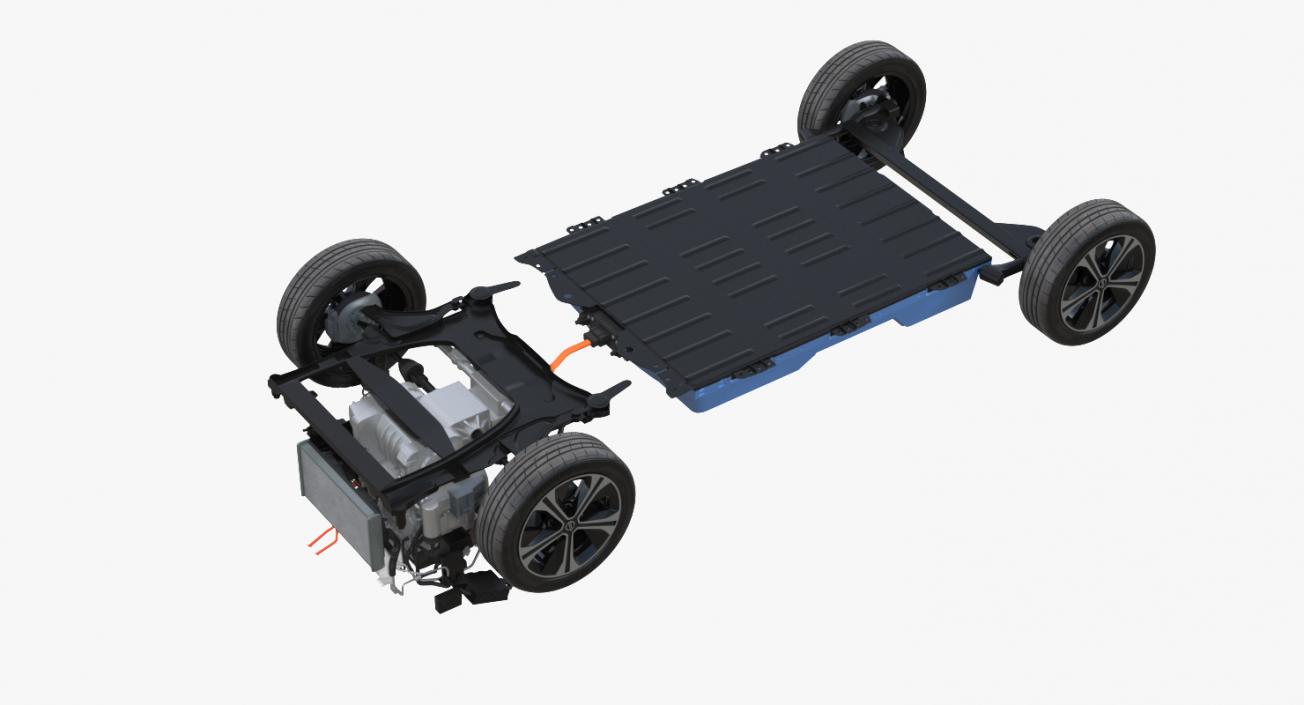 3D Tesla Model S and Nissan Leaf Chassis Collection model