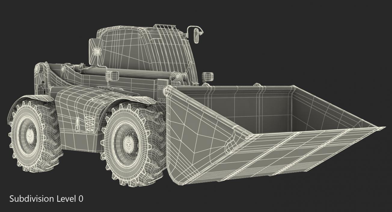 Telehandler Scoop Bucket JCB 535 Rigged 3D model