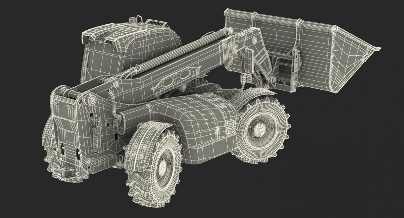 Telehandler Scoop Bucket JCB 535 Rigged 3D model