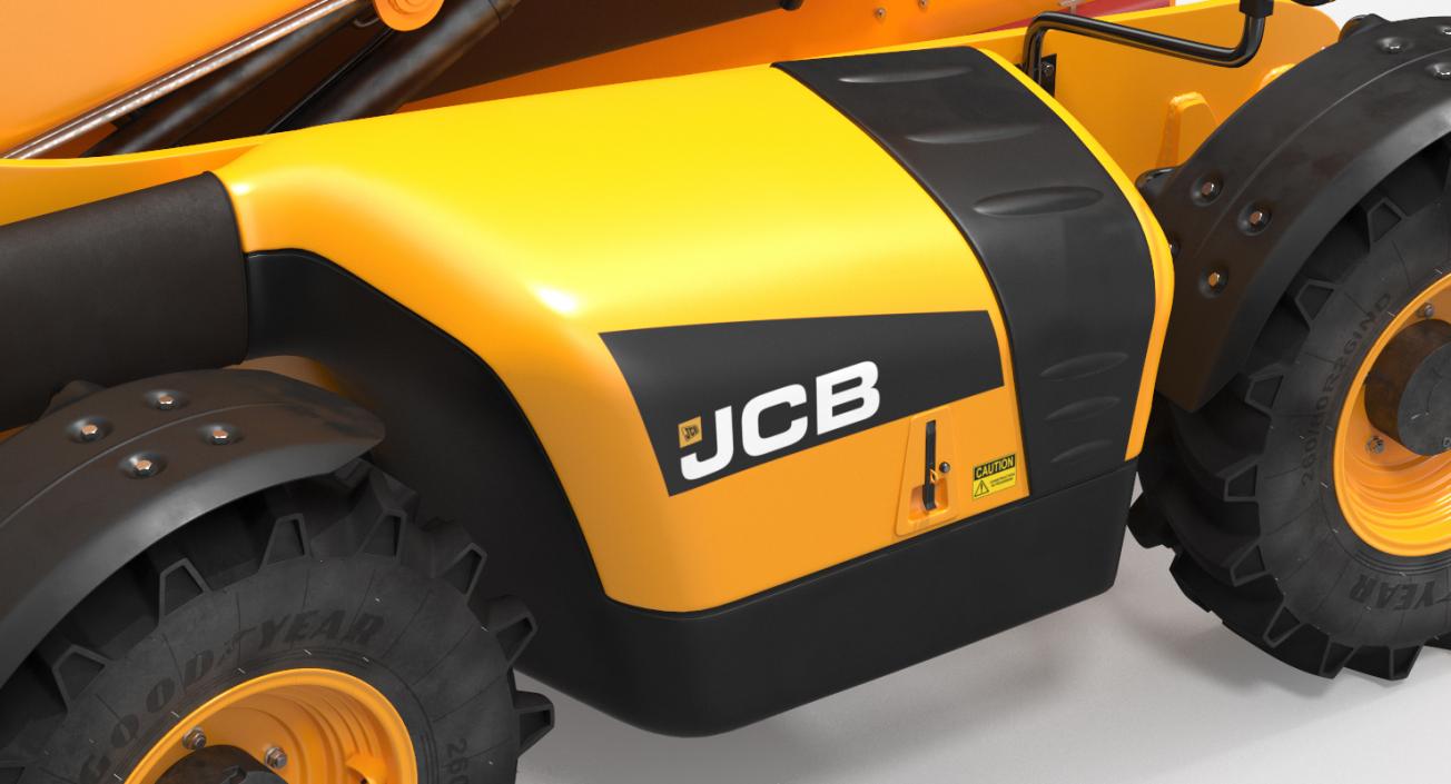 Telehandler Scoop Bucket JCB 535 Rigged 3D model