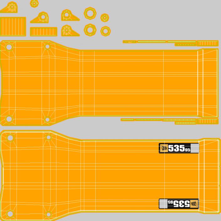 Telehandler Scoop Bucket JCB 535 Rigged 3D model