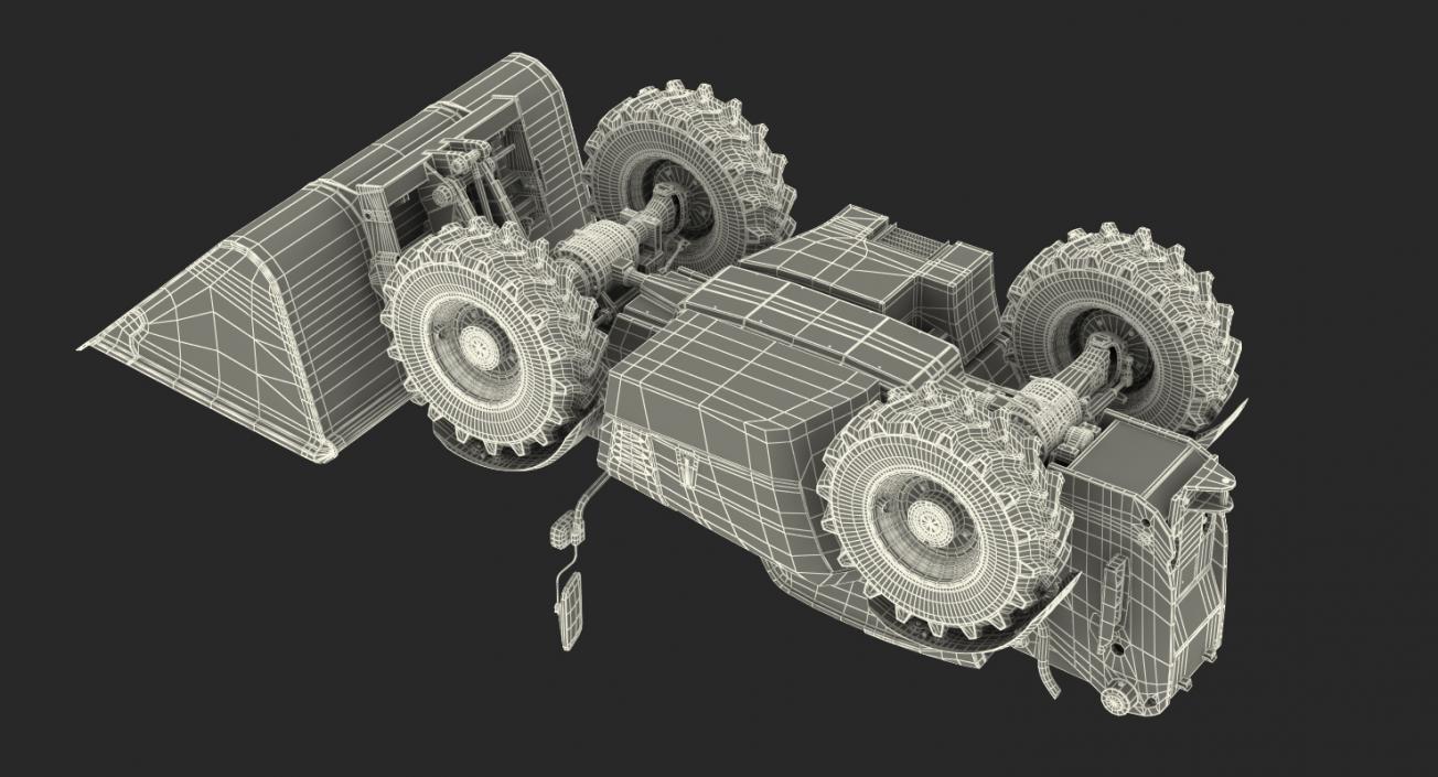 Telehandler Scoop Bucket JCB 535 Rigged 3D model