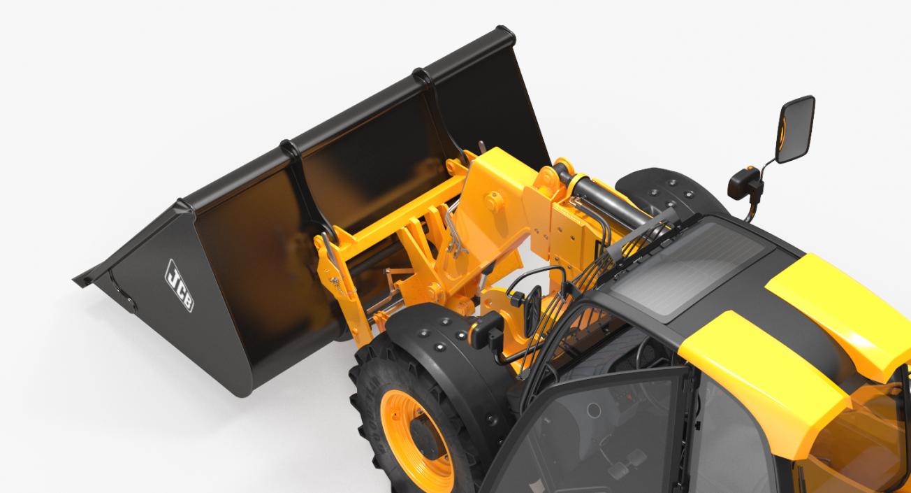 Telehandler Scoop Bucket JCB 535 Rigged 3D model