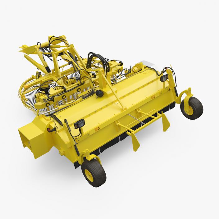 3D Farm Beet Harvester Tool Yellow Rigged model