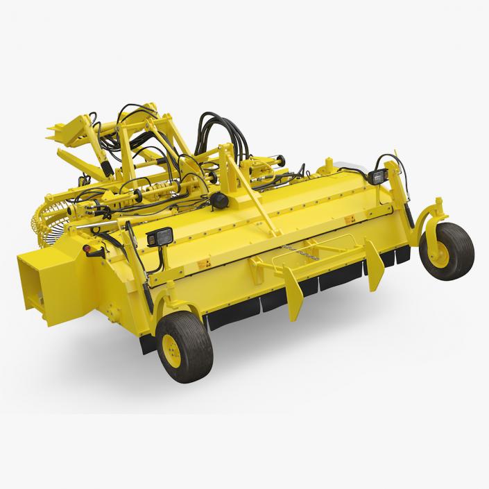 3D Farm Beet Harvester Tool Yellow Rigged model