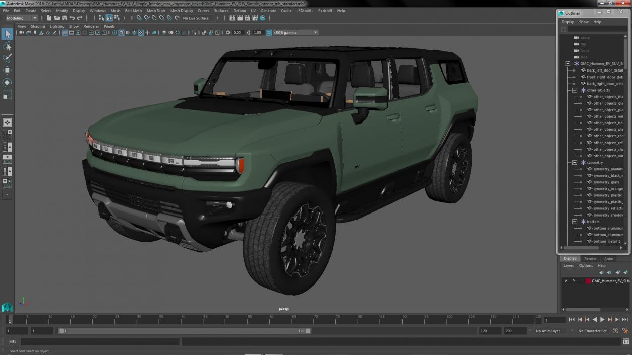 3D GMC Hummer EV SUV 2024 Simple Interior model