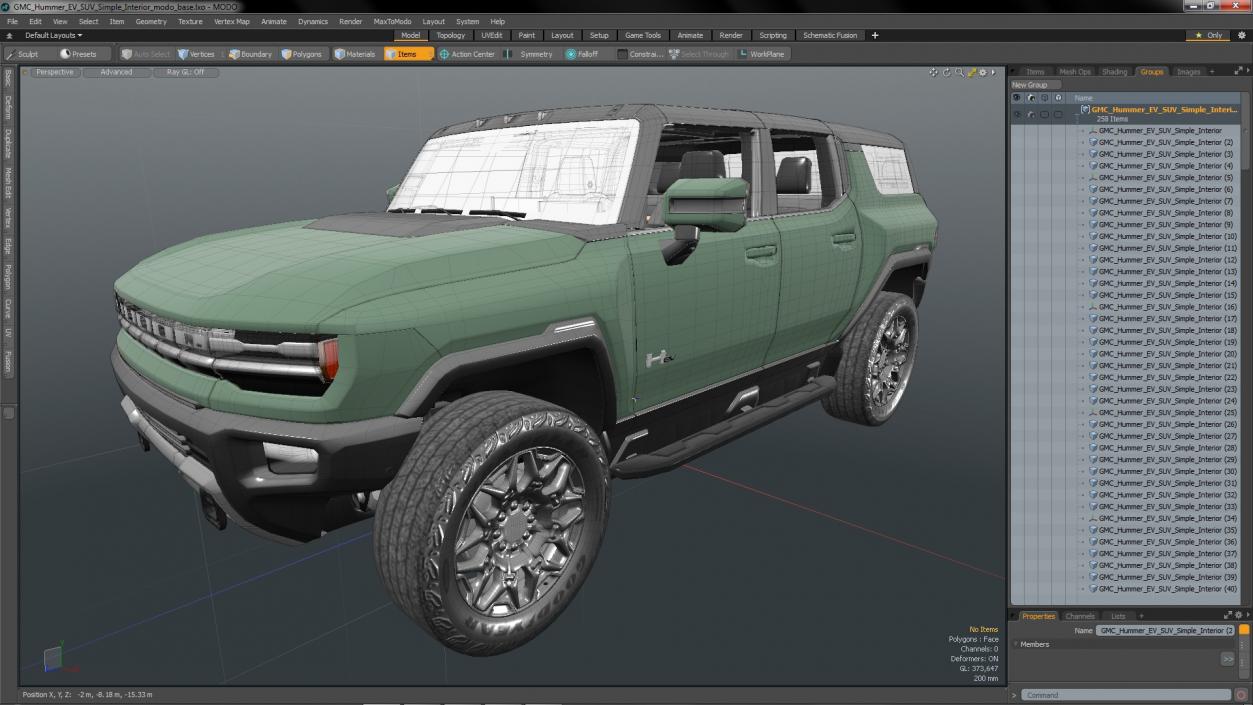 3D GMC Hummer EV SUV 2024 Simple Interior model