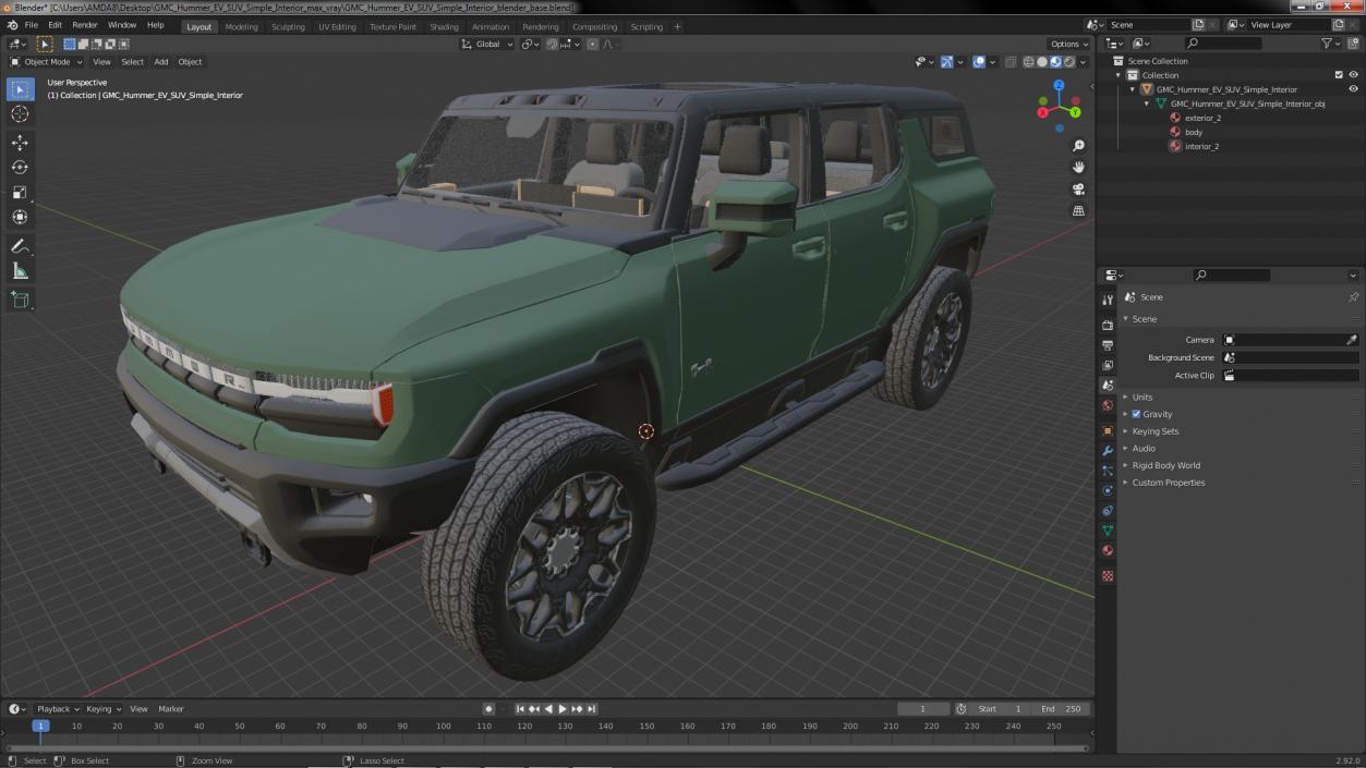 3D GMC Hummer EV SUV 2024 Simple Interior model