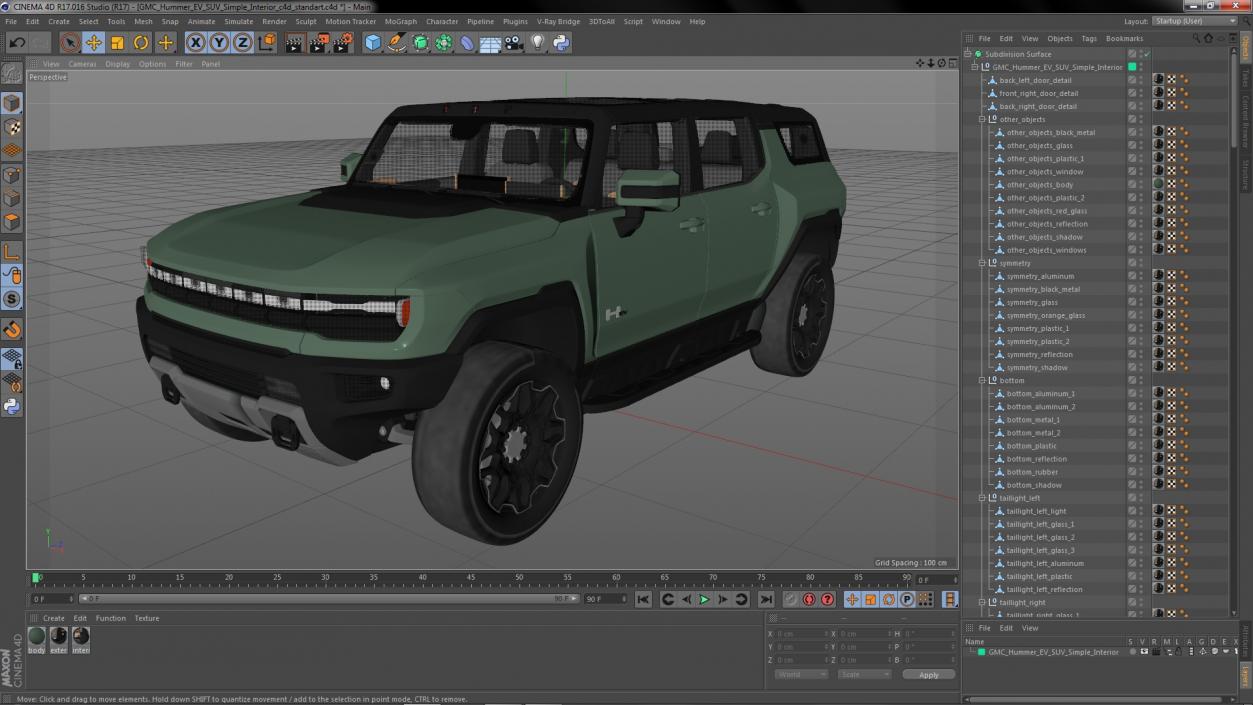 3D GMC Hummer EV SUV 2024 Simple Interior model