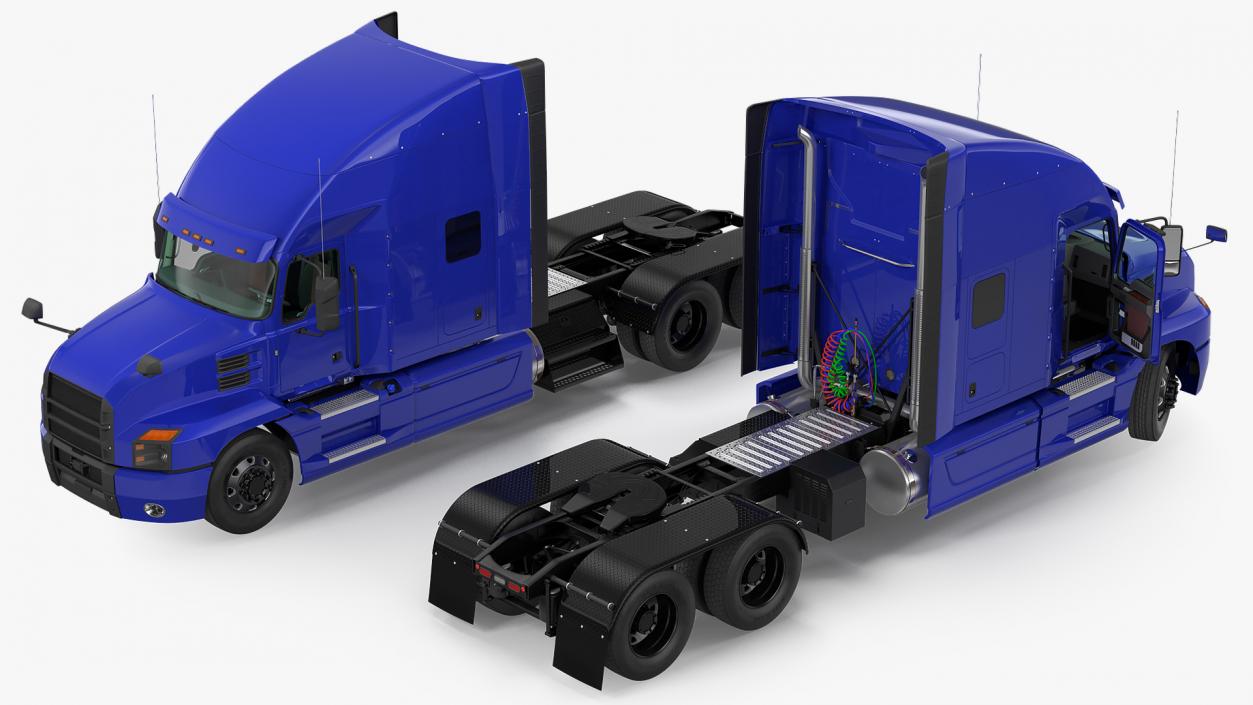 3D Semi Truck with Trailer Generic Rigged model