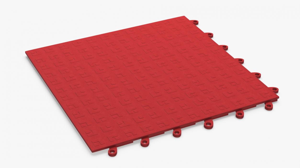 3D Interlocking Floor Mat Red 2 model