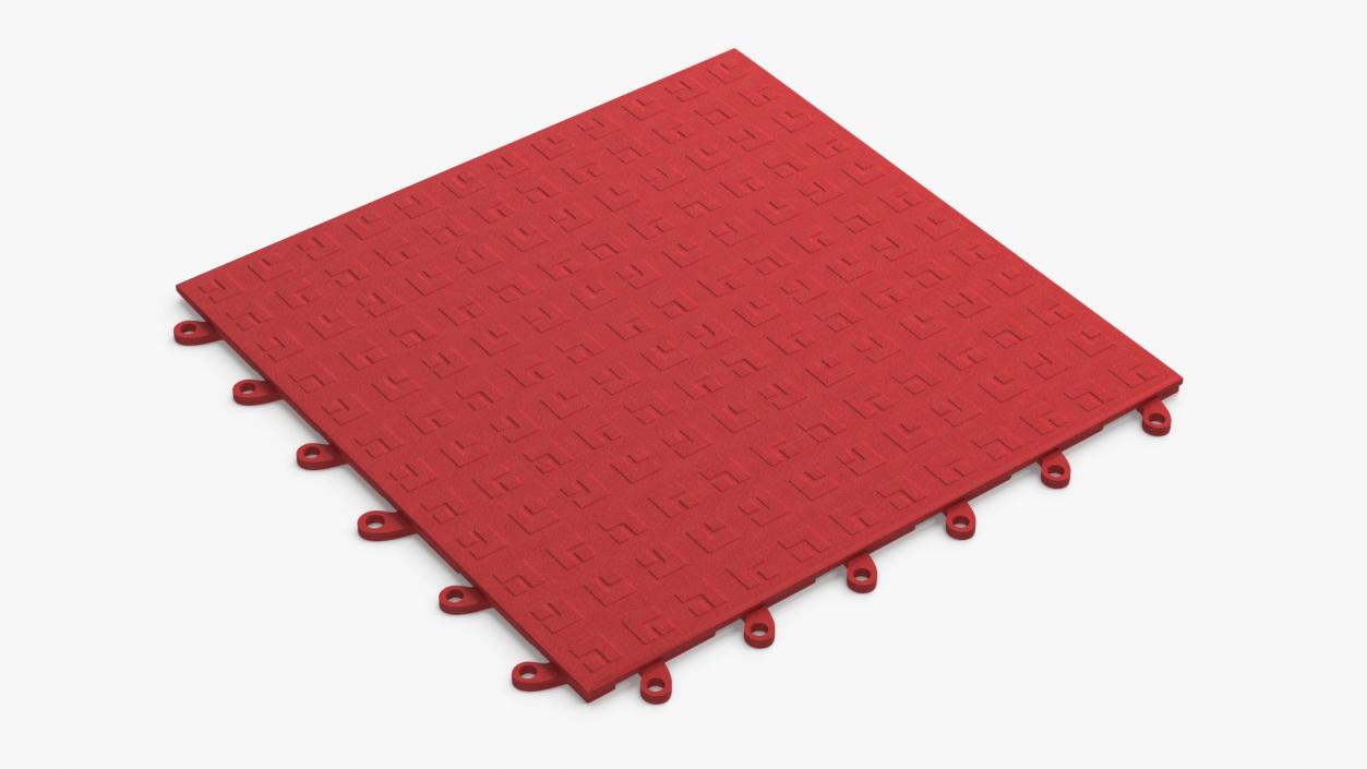 3D Interlocking Floor Mat Red 2 model