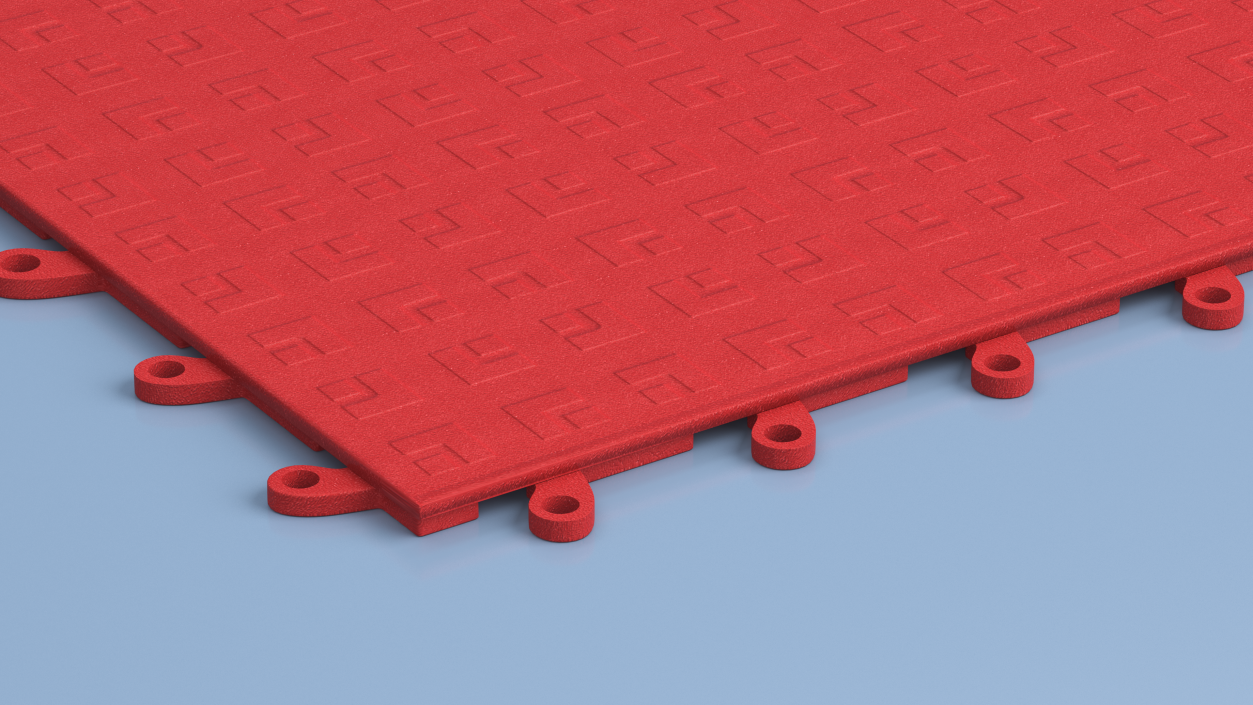 3D Interlocking Floor Mat Red 2 model